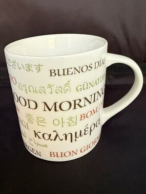 Starbucks White Multilingual "Good Morning" Ceramic Mug